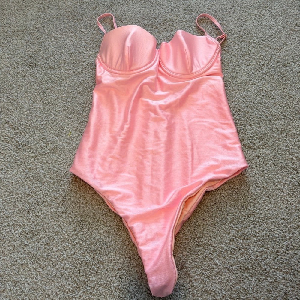 Lolli Swim Gidget One Piece Swimsuit Womens L Pink‎ Barbie Preppy Beach Vacation